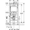 Инсталляция GEBERIT DUOFIX BASIC для подвесного унитаза с клавишей смыва хром 458,134.DC.2